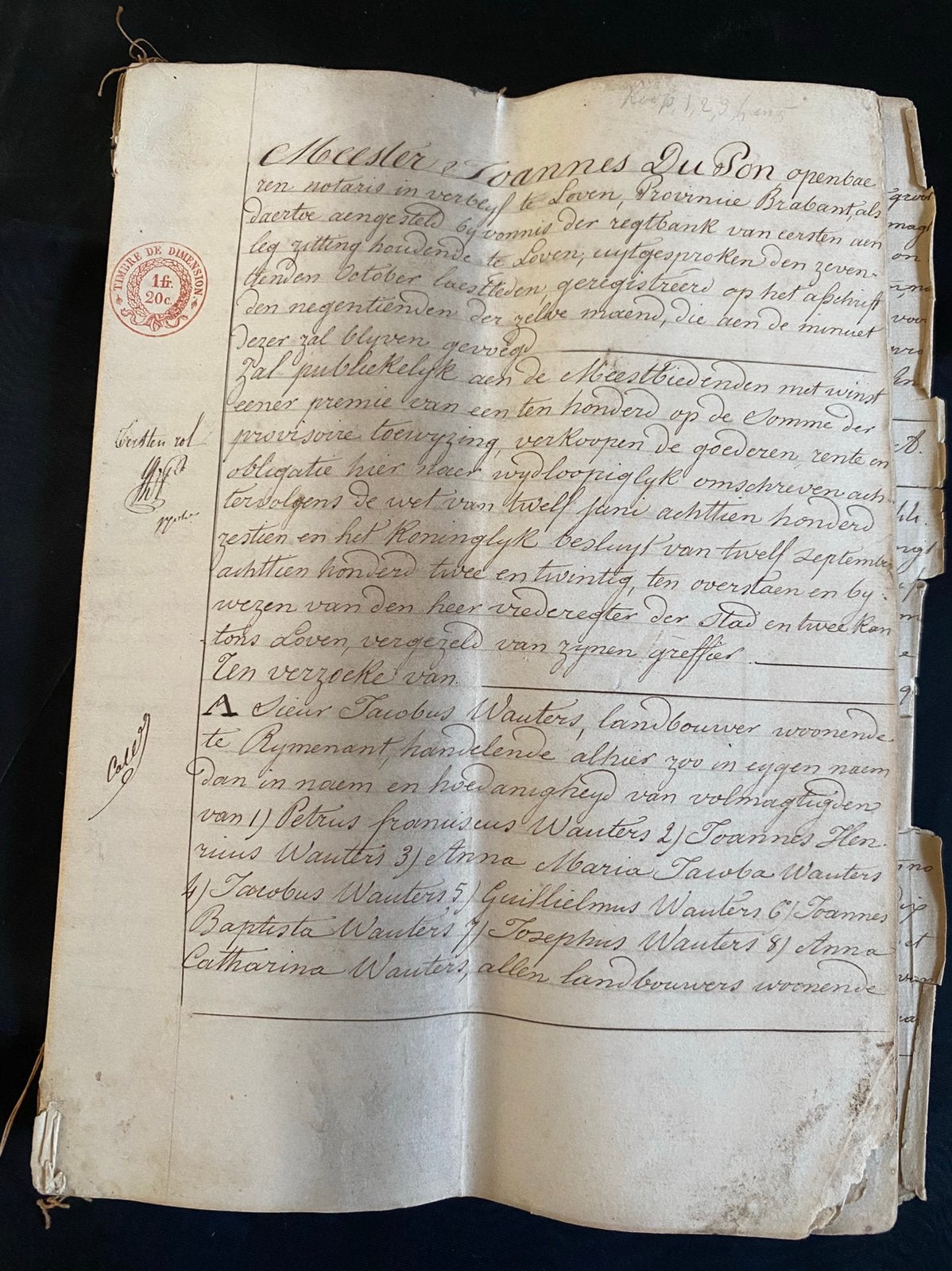 Notarieel document / akte België, Antiek en Kunst, Ophalen of Verzenden