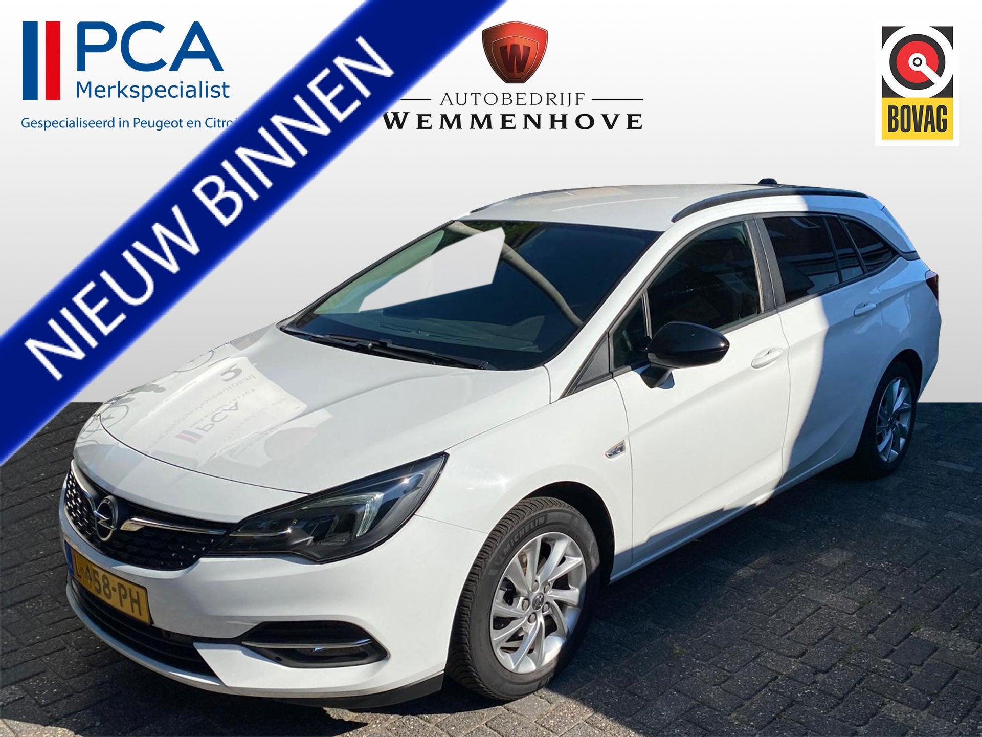 Opel Astra Sports Tourer 1.2 Business Edition (bj 2021), Stof, Gebruikt, 1199 cc, Wit