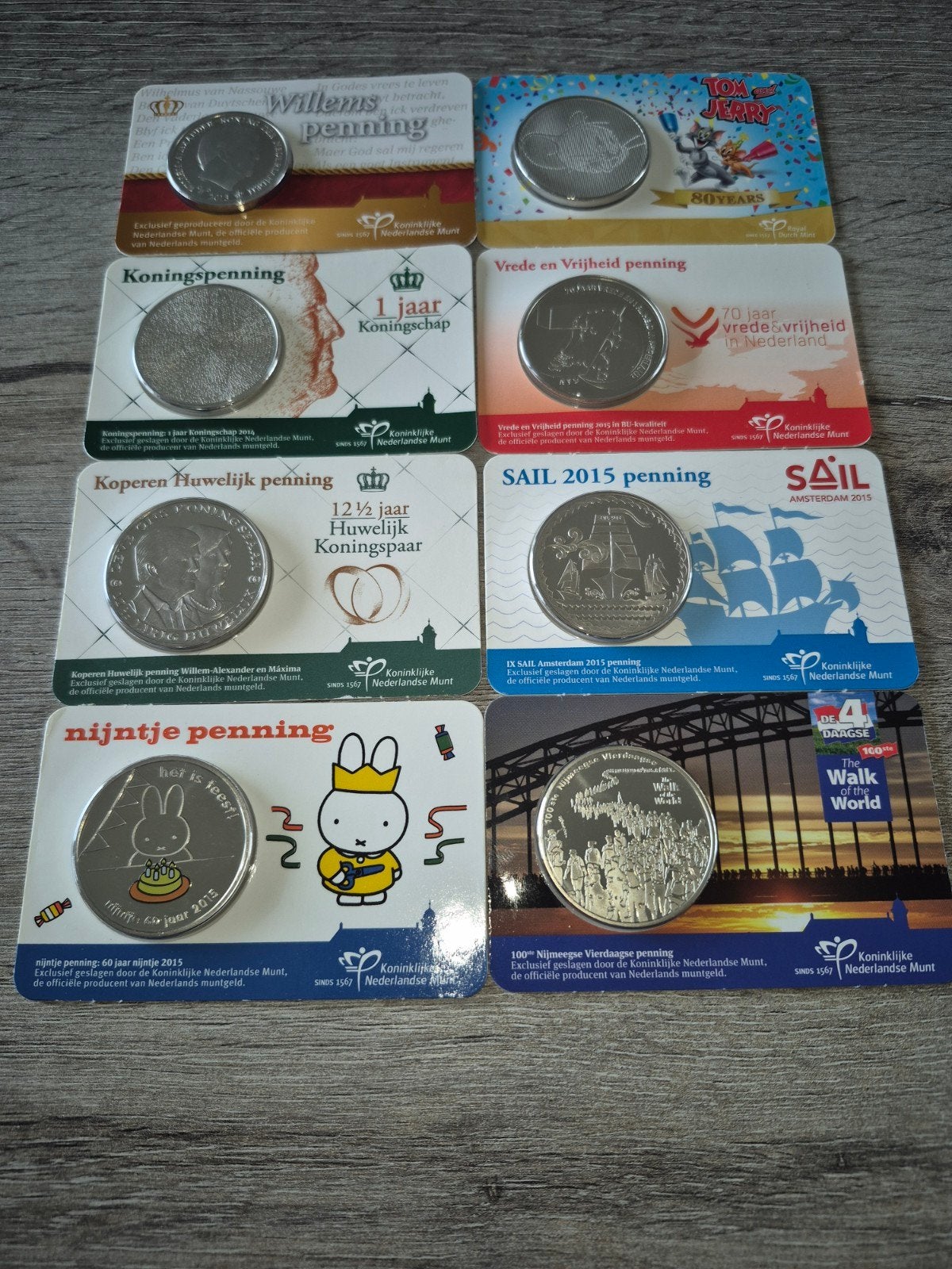 Diverse penningen in coincard zie omschrijving, Ophalen of Verzenden, Koningin Beatrix, Overige waardes