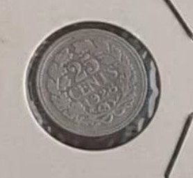 25 cent, Postzegels en Munten, Munten | Nederland, Ophalen of Verzenden, Koningin Wilhelmina, 25 cent, Losse munt