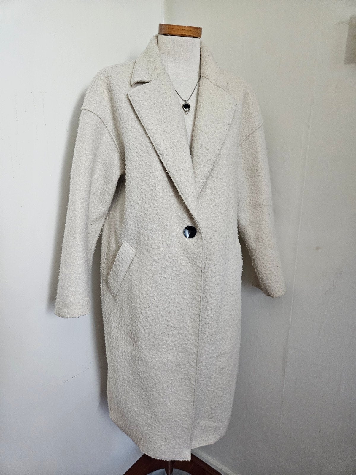 Geweldige oversized boucle jas van Zara, mt S!, Ophalen of Verzenden, Maat 36 (S), Gedragen, Zara