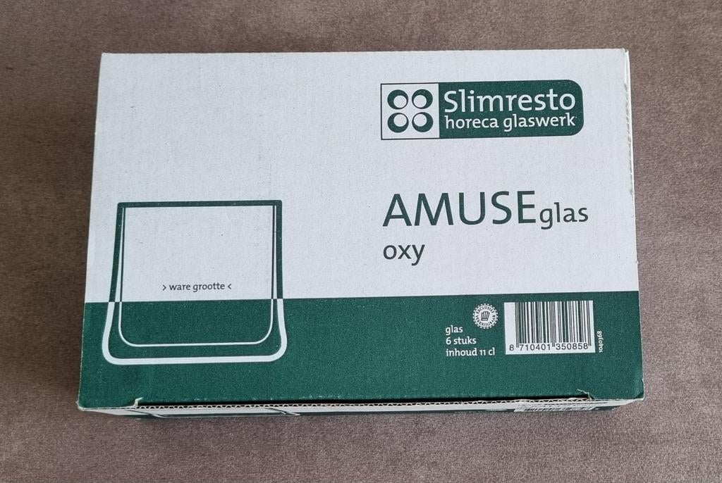 Amuse glaasjes 6 stuks in doos, Ophalen of Verzenden, Borrel- of Shotglas