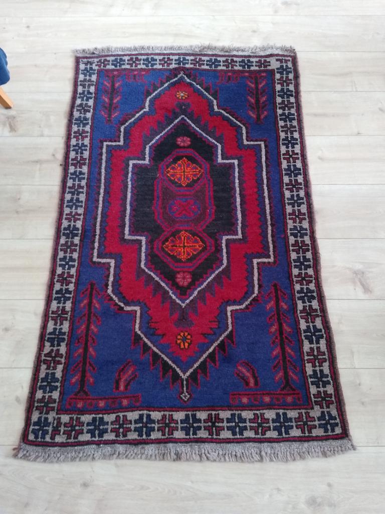 KOOPJE! Beluch tapijt vloerkleed Perzië Beloutch 83 x 140, Blauw, 200 cm of meer, Ophalen of Verzenden, Zo goed als nieuw