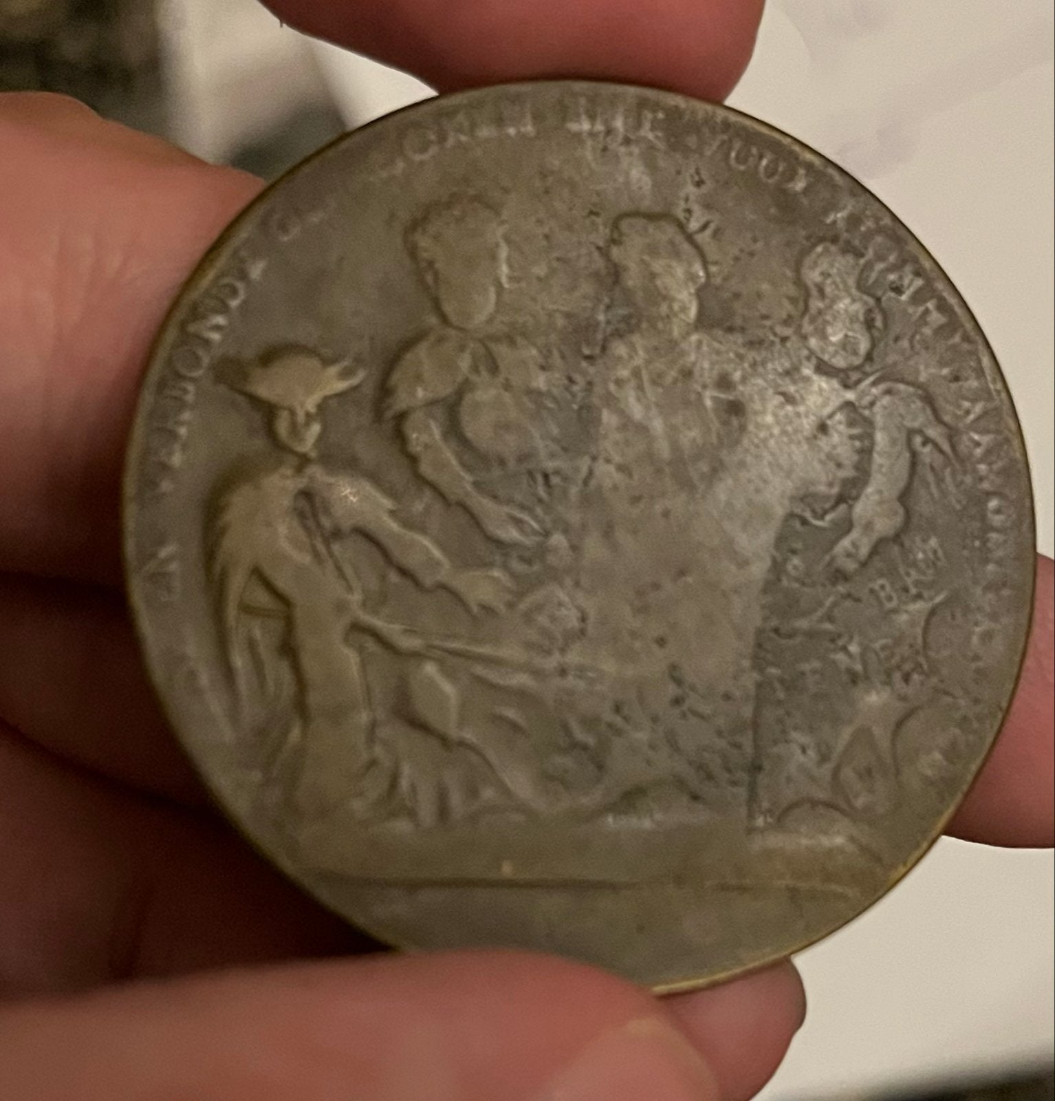 Historische Penning Oostenrijkse Successieoorlog (1744), Ophalen of Verzenden, Brons, Nederland