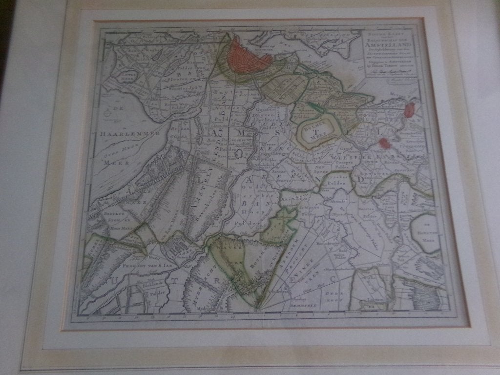 Amsterdam. AMSTELLAND. Isaak Tirion 1749. Copper Engraving, Boeken, Voor 1800, Overige typen, Nederland, Ophalen