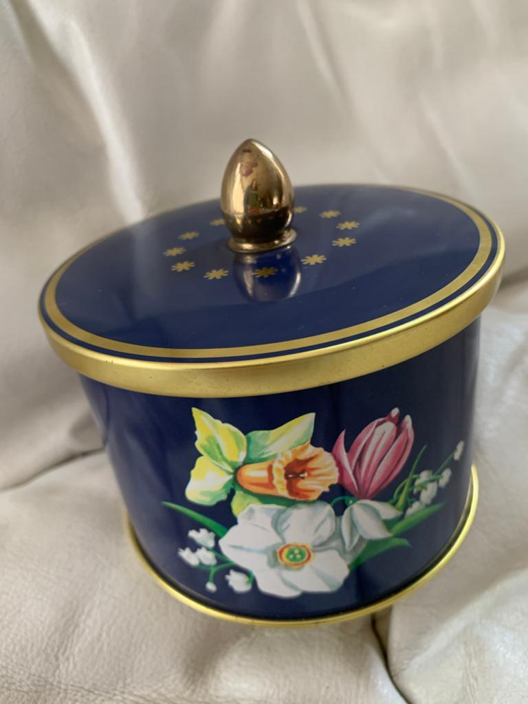 Vintage Côte d'Or Blikken Trommel met Bloemen, Ophalen of Verzenden, Zo goed als nieuw, Overige