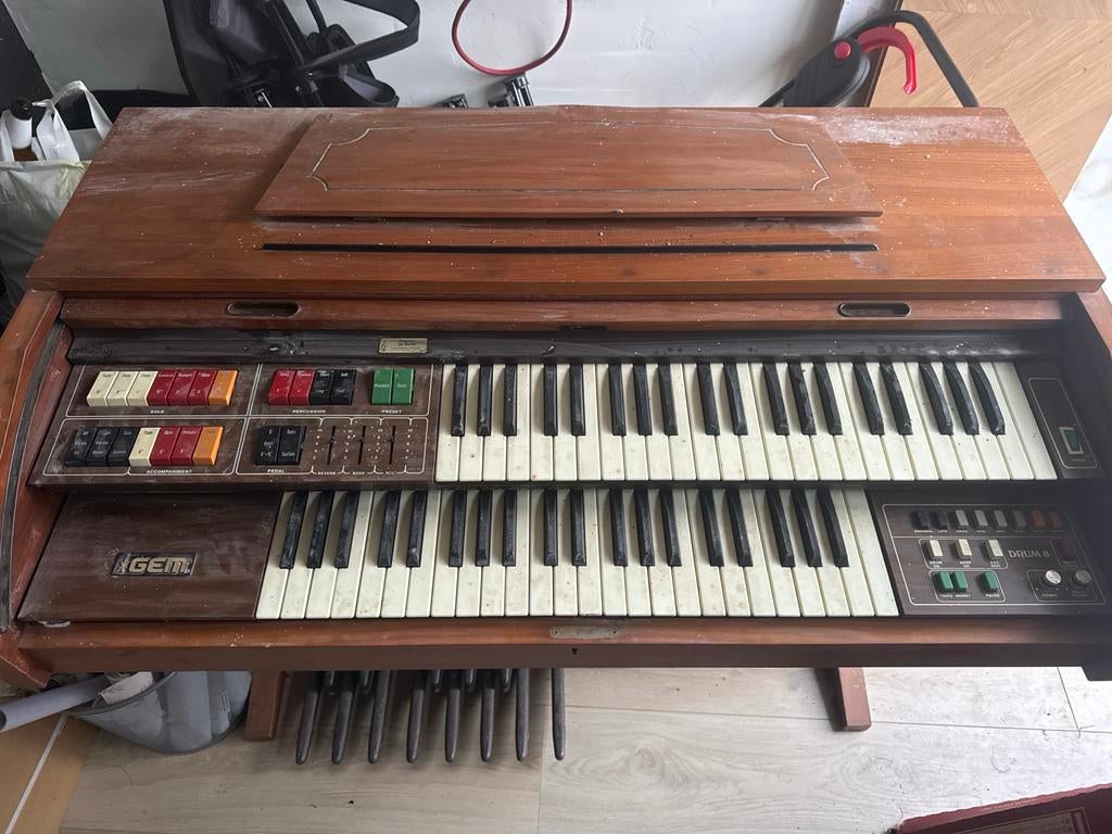 Vintage GEM DRUM 8 Orgel met 2 klavieren, Muziek en Instrumenten, Orgels, Ophalen, Gebruikt, 2 klavieren, Orgel