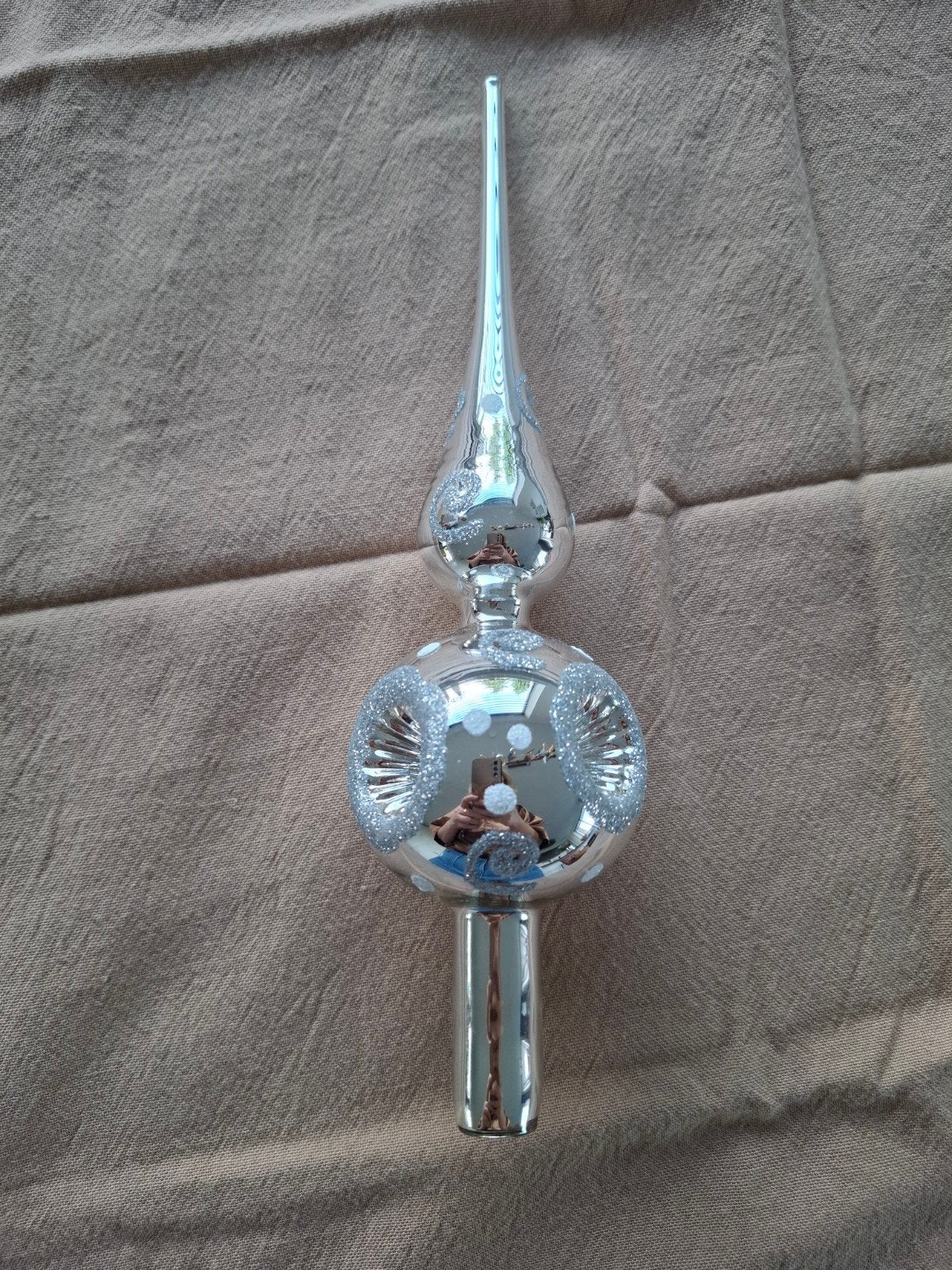 Vintage retro oude glazen piek kerst, Ophalen, Gebruikt