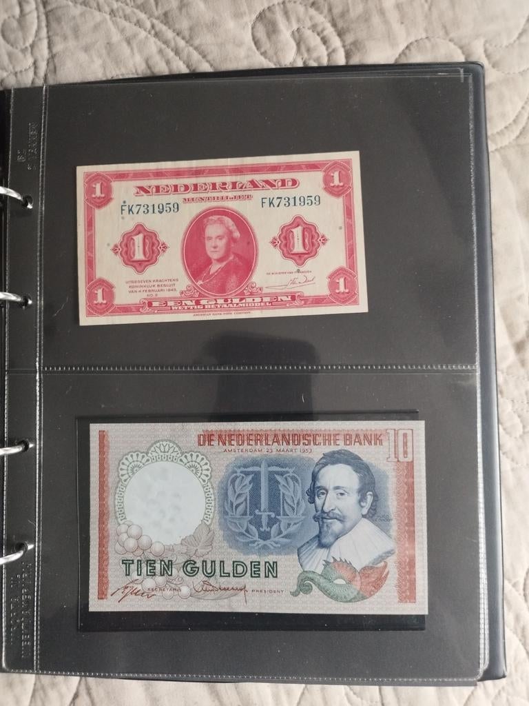 Set van 1 gulden en 10 gulden biljetten, Ophalen of Verzenden, 1 gulden, Setje