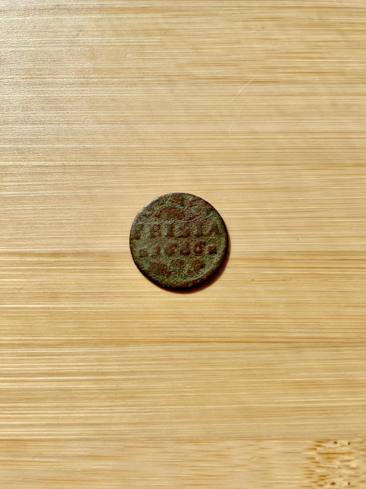 Bodemvondst, duit Frisia 1686., Ophalen of Verzenden, Overige landen, Losse munt
