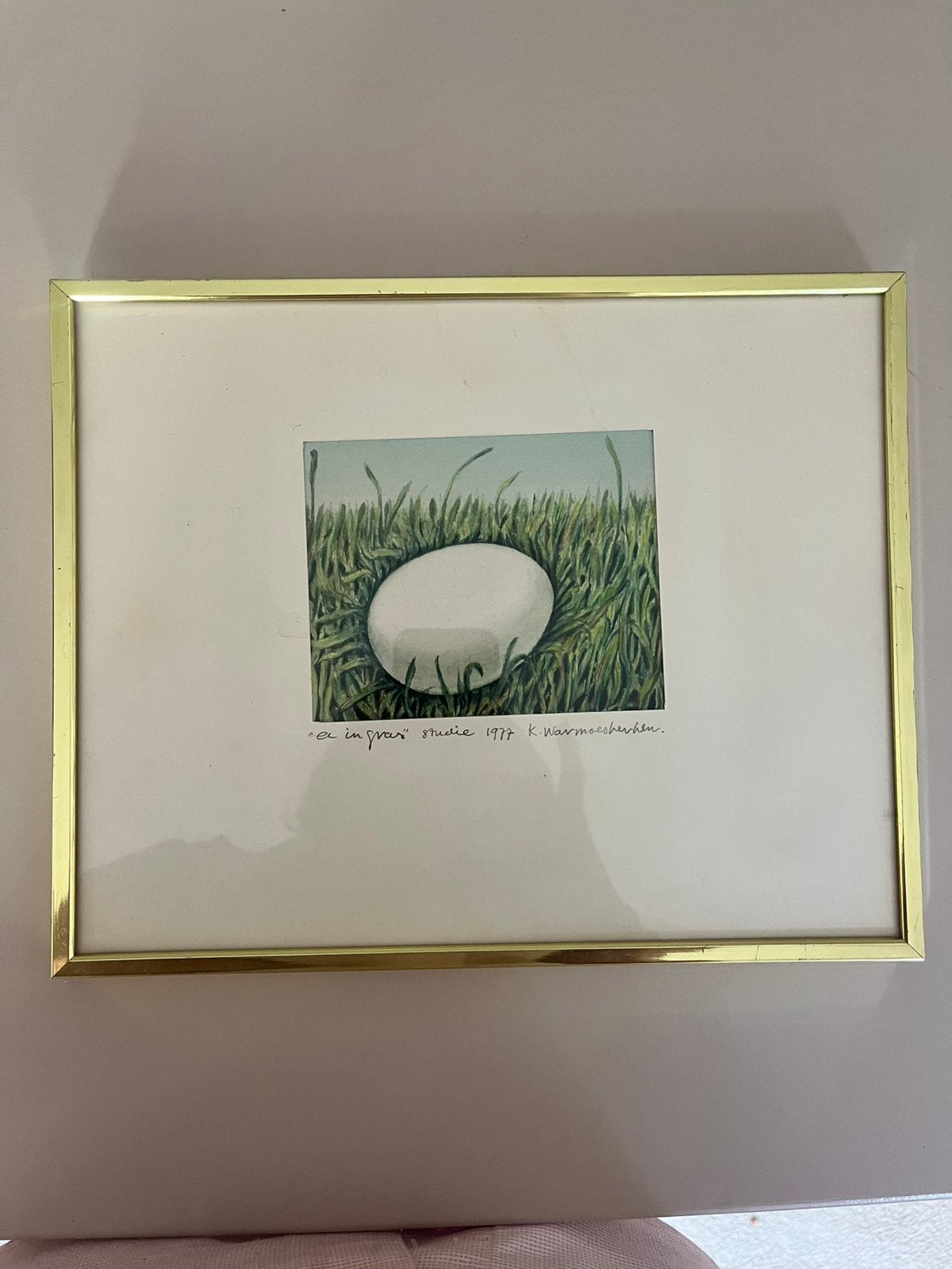 Kees Warmoeskerken “ ei in gras”, Ophalen
