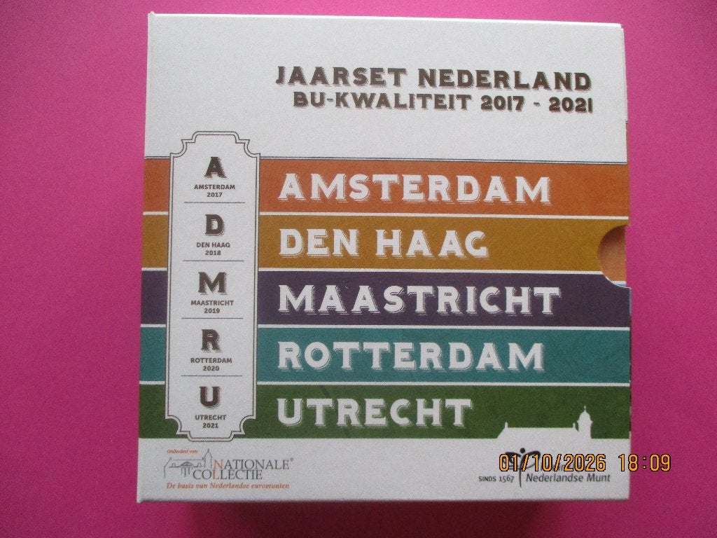 Jaarset Nederland BU-kwaliteit 2017-2021, Postzegels en Munten, Ophalen of Verzenden, Overige landen, Overige waardes, Setje