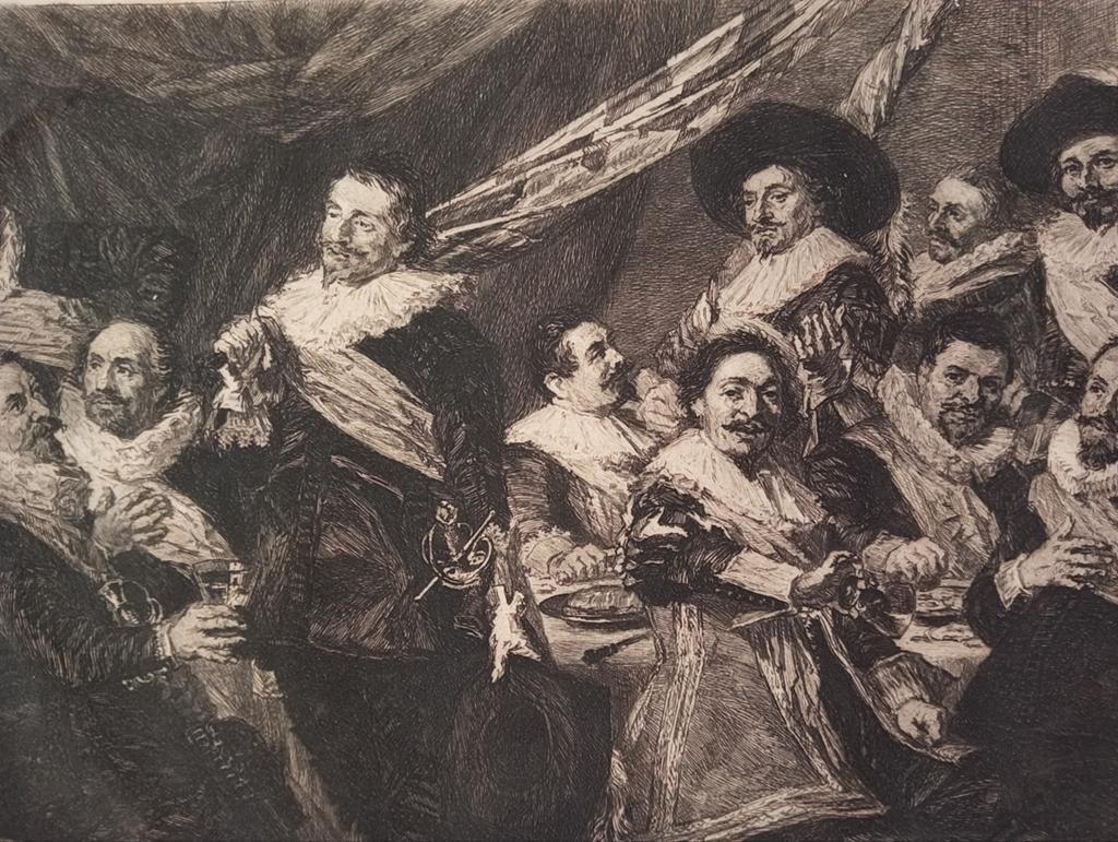 Ets regenten schutters stijl Frans Hals Rembrandt circa 1900, Antiek en Kunst, Ophalen of Verzenden