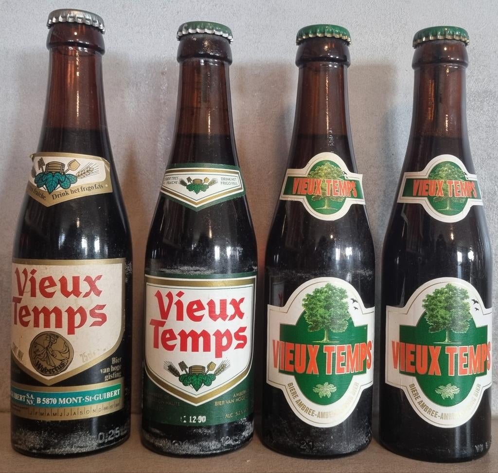 Set Vieux Temps '86-'88 / '89-'91 /2x '93 – Mont-St-Guibert, Ophalen of Verzenden, Gebruikt, Flesje(s), Overige merken