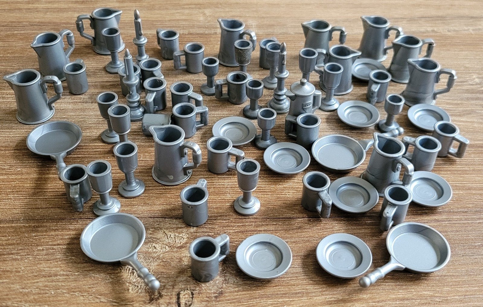 Zilverkleurig playmobil servies voor bij kasteel, Ophalen of Verzenden, Gebruikt