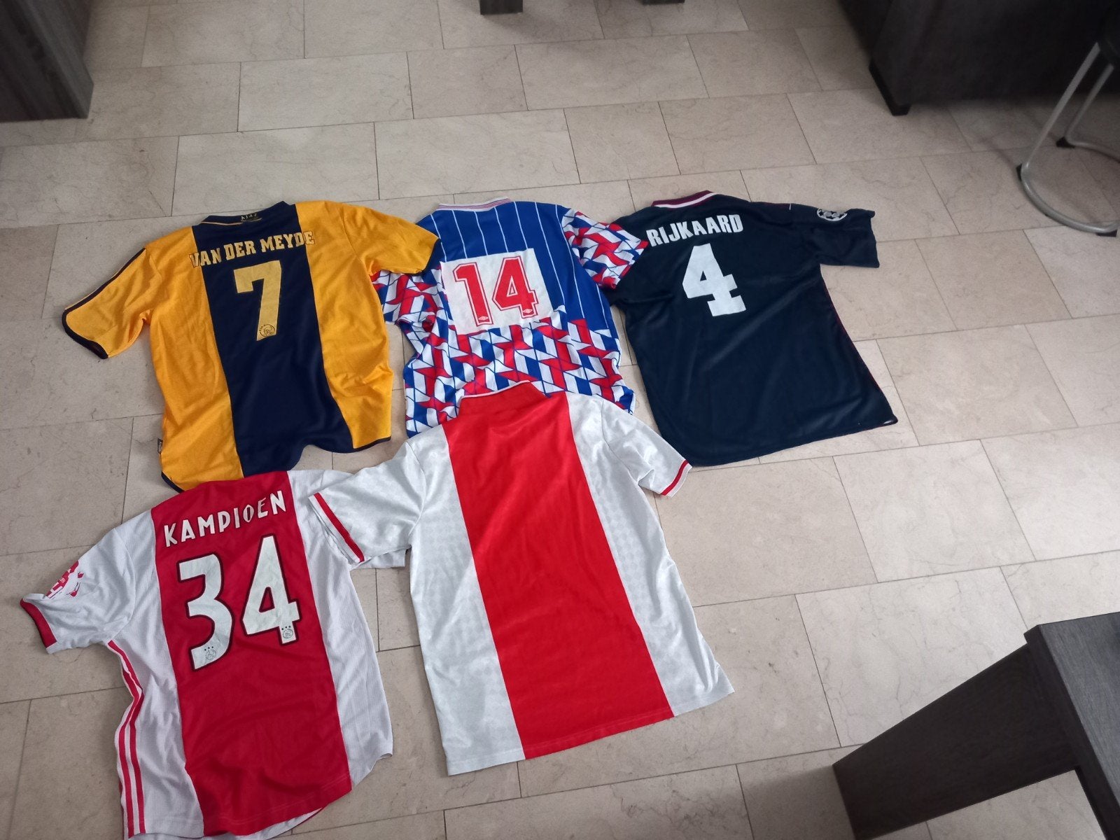 Ajax retro shirts,  van der meyde, rijkaard, tdk, Ophalen of Verzenden, Zo goed als nieuw, Ajax, Shirt