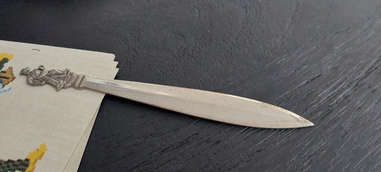OUDE  verzilverde BRIEFOPENER  -brief-opener, Ophalen of Verzenden