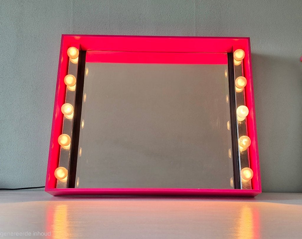 Spiegel met Verlichting, Huis en Inrichting, Ophalen, Gebruikt, Minder dan 100 cm, Rechthoekig