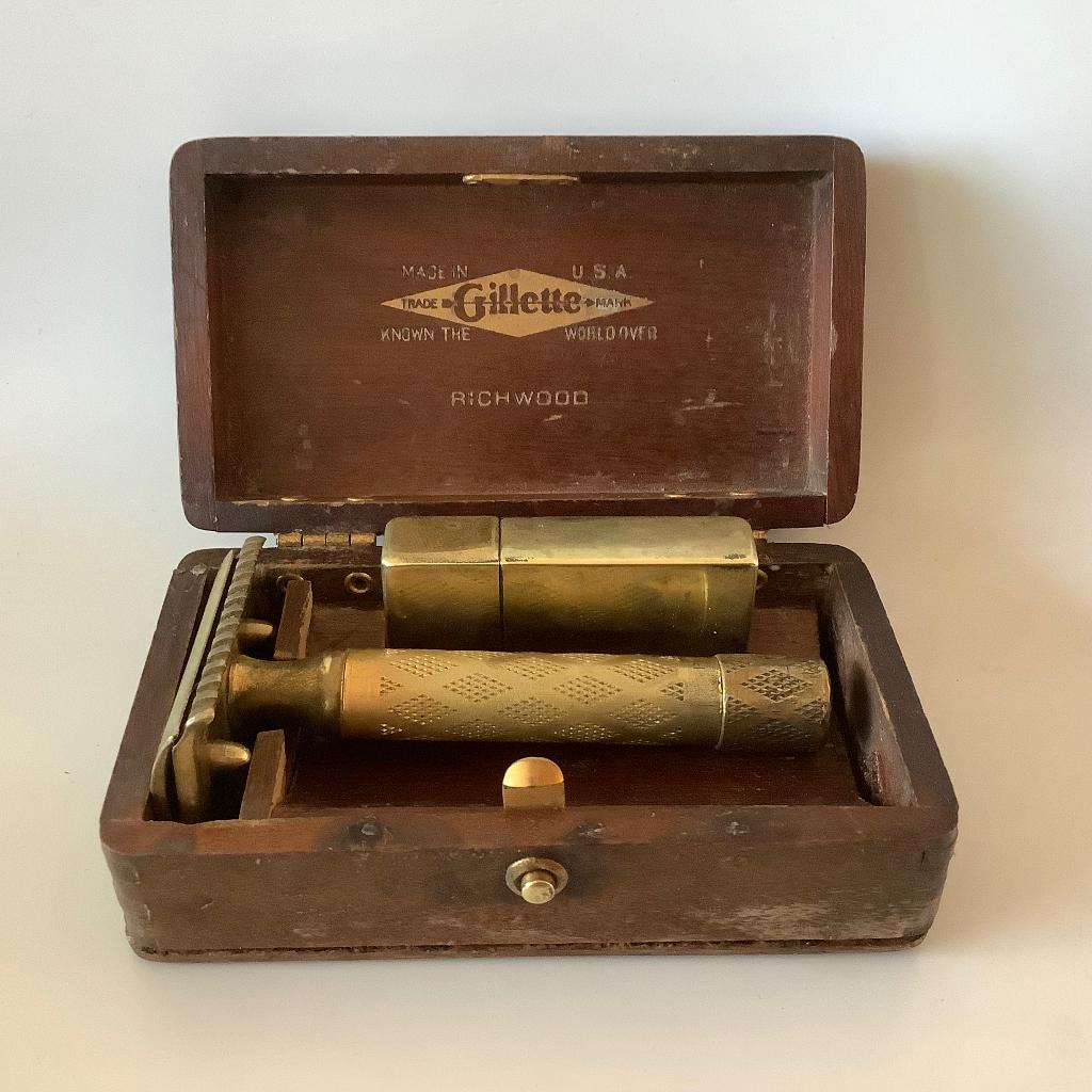 Antiek Gillette New Improved Richwood USA 1921 scheermes, Ophalen of Verzenden