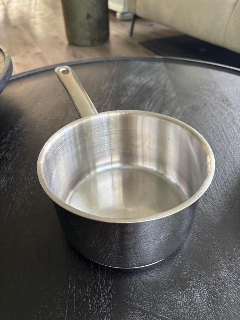 Gero steelpan met dikke bodem - RVS 18/10, Gebruikt, Inductieplaat, Overige typen, Ophalen of Verzenden