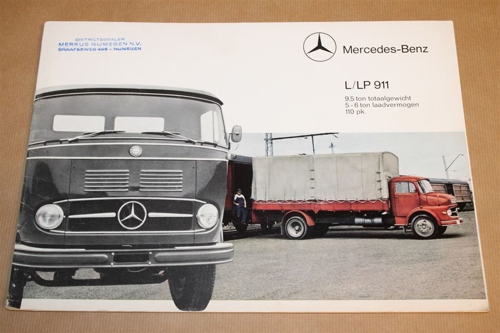 Reclameuitgave - Mercedes vrachtwagen LP 911 - 1965 !!, Boeken, Vervoer en Transport, Zo goed als nieuw, Tractor en Landbouw, Ophalen of Verzenden