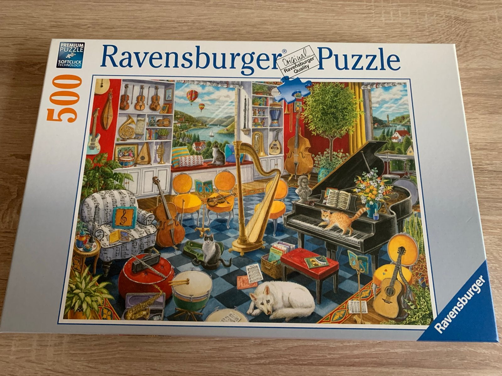 Ravensburger Legpuzzel 500 stukjes - Muziekinstrumenten, Ophalen of Verzenden, 500 t/m 1500 stukjes, Zo goed als nieuw, Legpuzzel