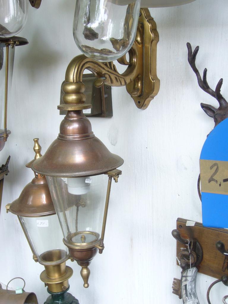 Koperen buitenlamp hanglamp muurlantaarn Twee maten "Evenaar, Ophalen, Nieuw