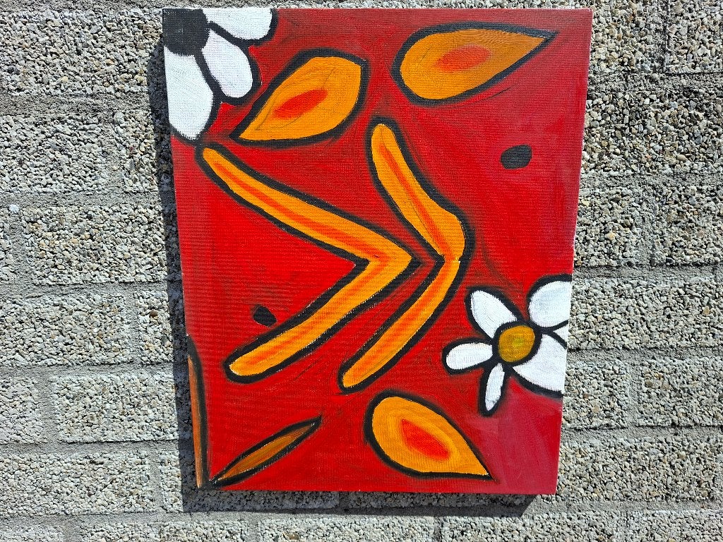kunst schilderij hand geschilderd op canvas, Huis en Inrichting, Minder dan 50 cm, Gebruikt, Ophalen of Verzenden, Minder dan 100 cm