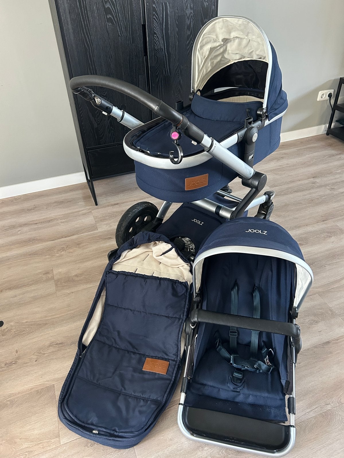 Joolz Day kinderwagen met reiswieg en zitje, Gebruikt, Combiwagen, Met autostoeltje, Ophalen