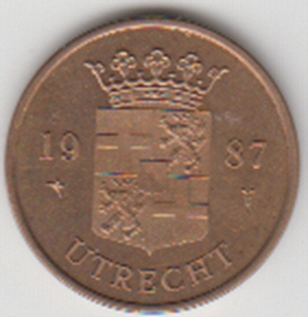 Penning 's Rijks Munt Utrecht 1987 in munthouder, Postzegels en Munten, Ophalen of Verzenden, Overige materialen, Nederland