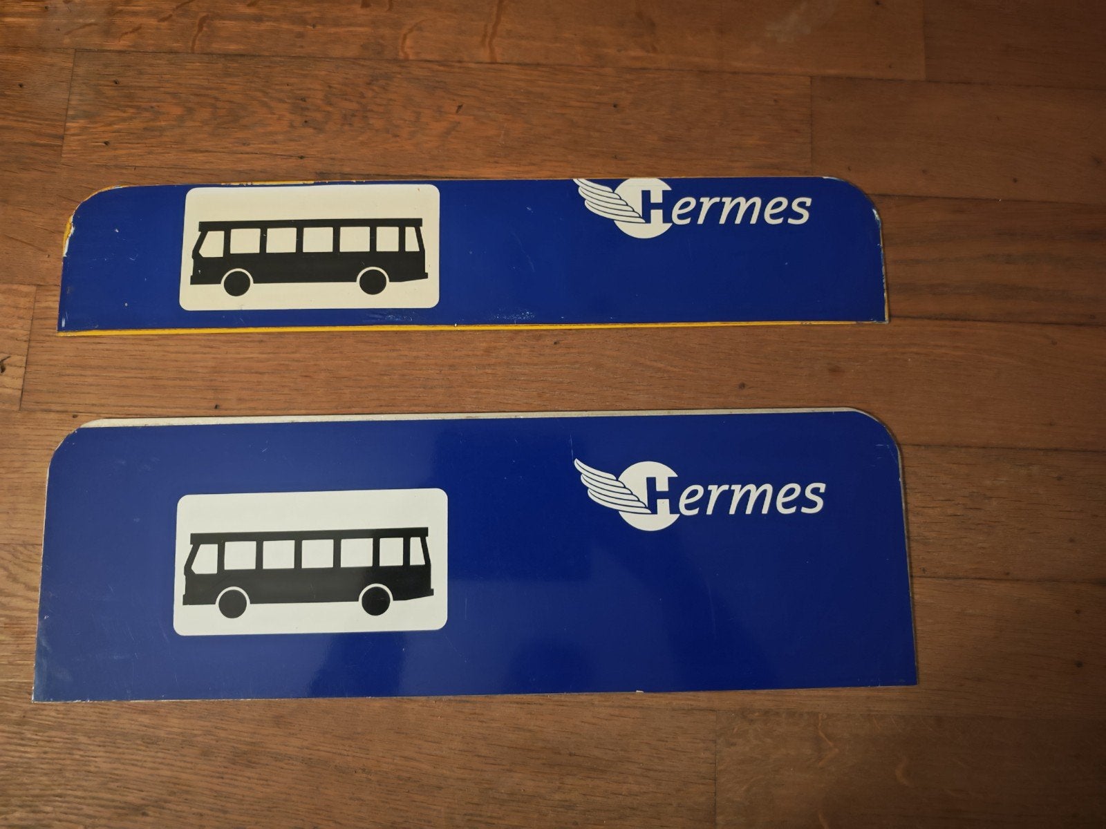 2xHermes Busborden, Verzamelen, Ophalen of Verzenden, Gebruikt, Trein