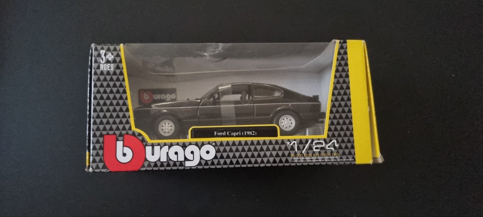 Bburago Ford Capri 1982 zwart – 1/24 diecast model nieuw, Ophalen, Nieuw, Auto