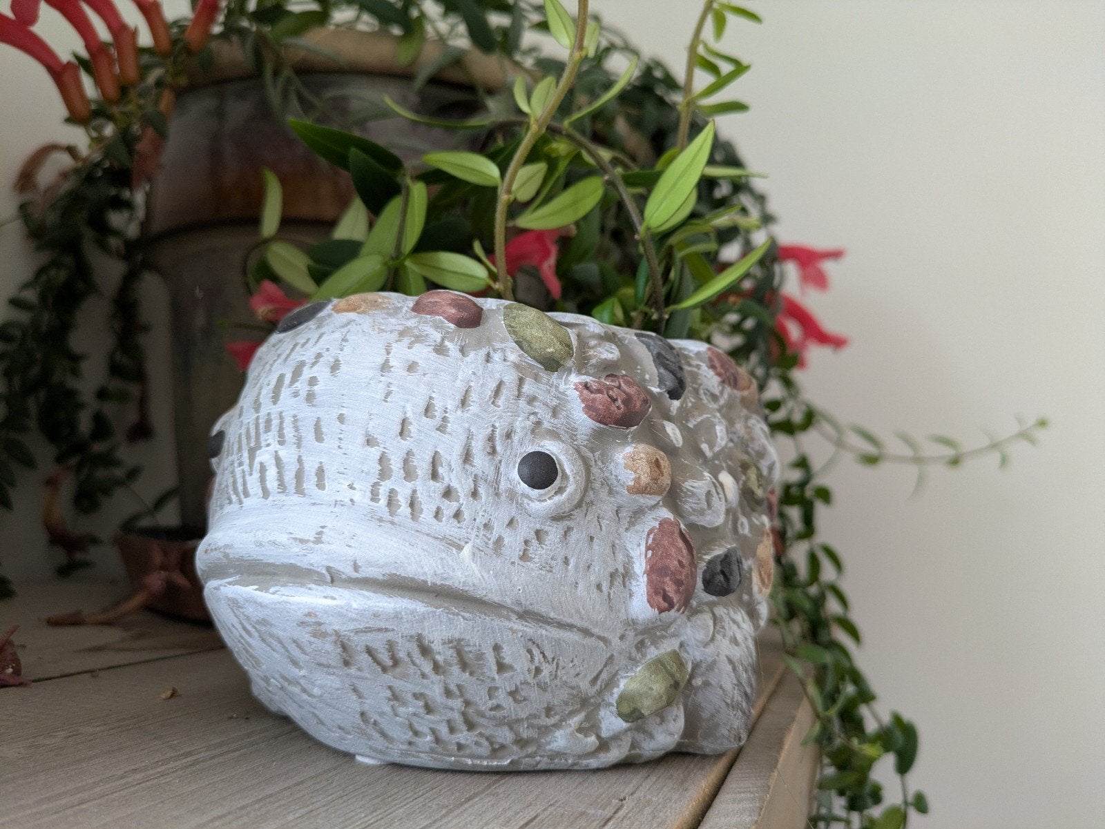 Vis bloempot / plantenpot, Gebruikt, Rond, Ophalen of Verzenden, Balkon
