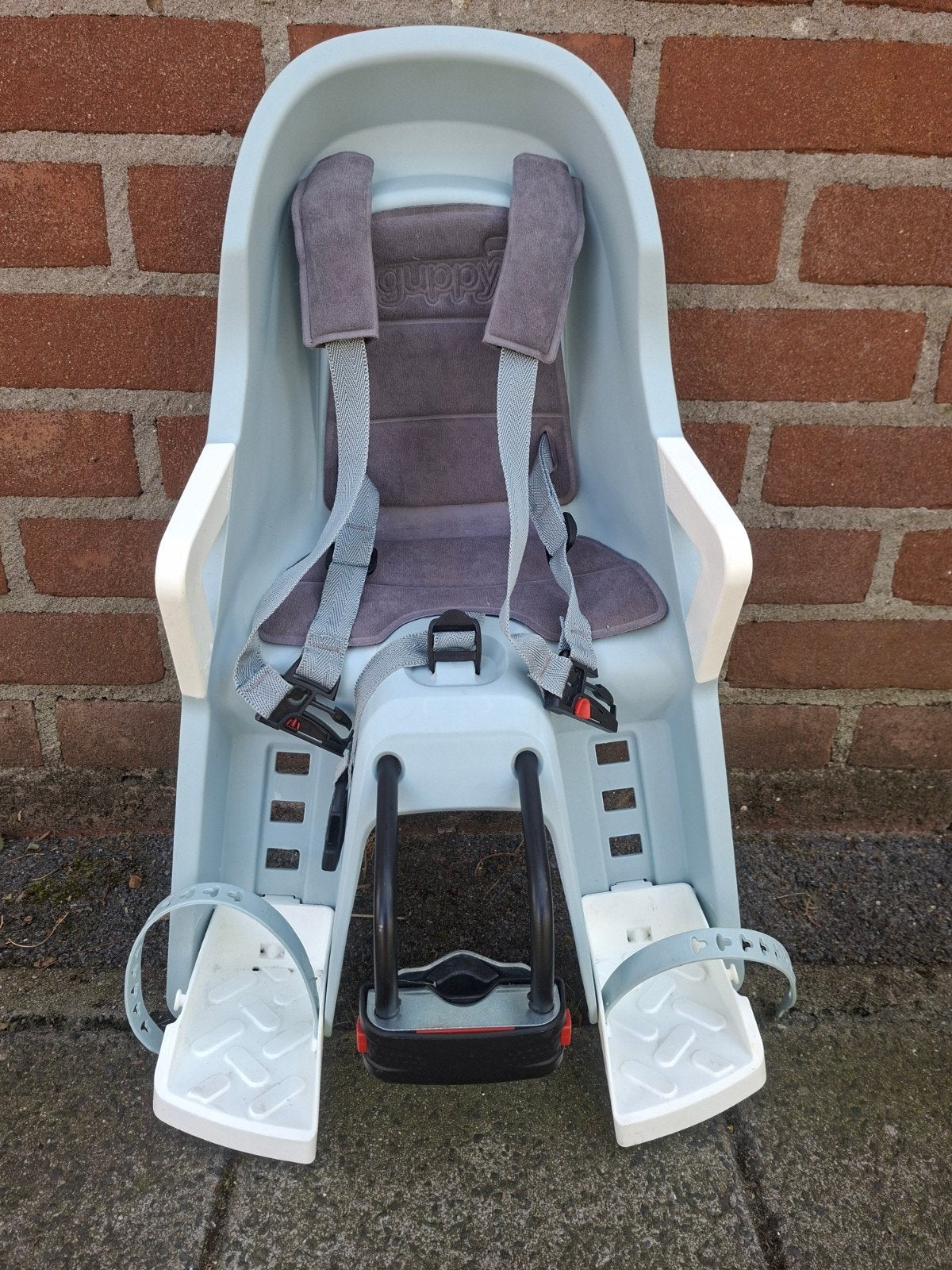 Polisport Guppy Mini voorzitje - Kinderzitje voorop, Ophalen, Voetsteuntjes, Voorzitje, Zo goed als nieuw