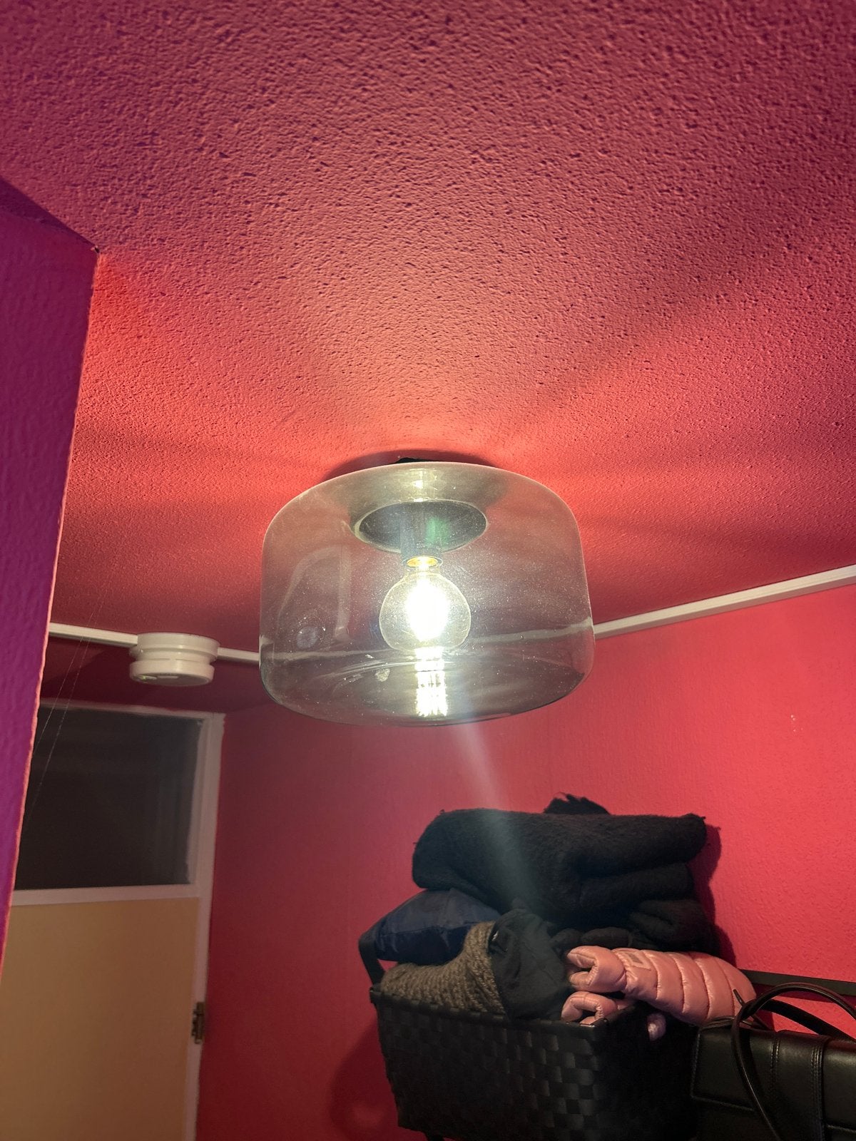 Glazen plafondlamp Kwantum 28x17,4cm (excl. lichtbron), Ophalen, Gebruikt, Modern, E27 (groot)