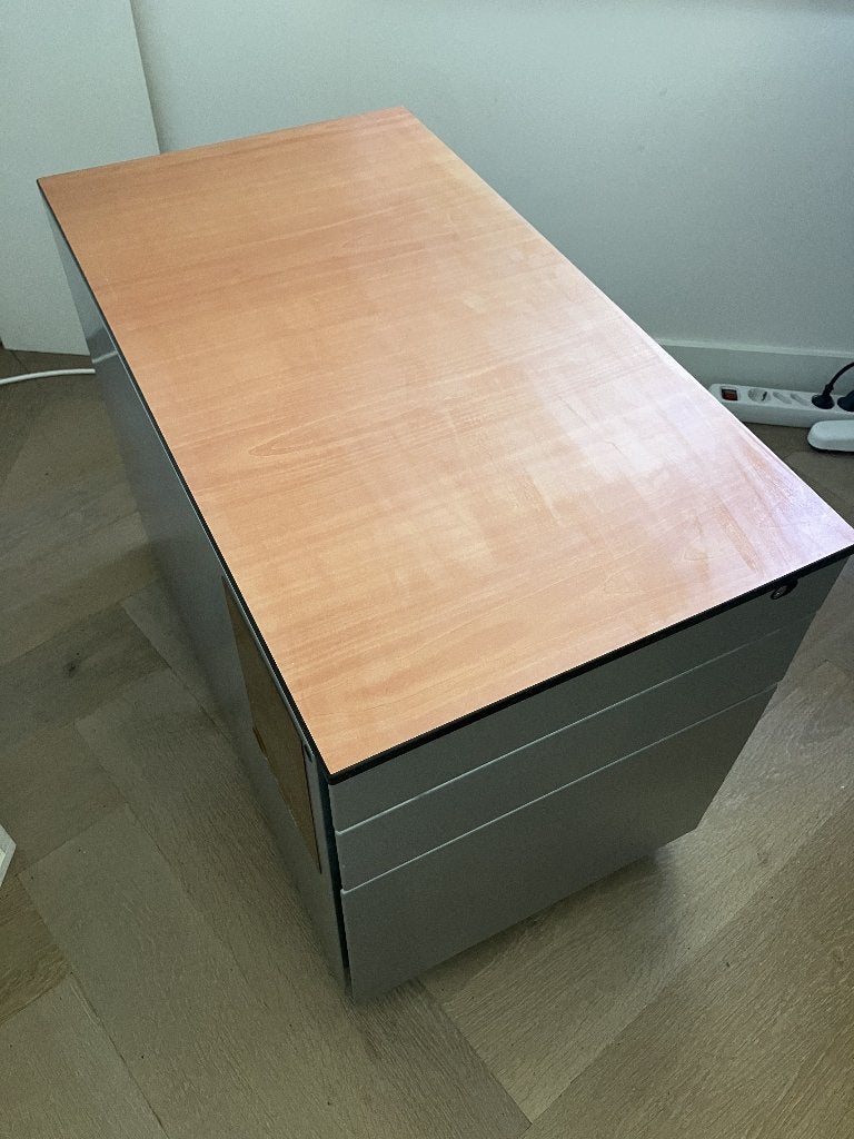 Archief kast grijs drie diepe laden tafelmodel, Ophalen, Minder dan 50 cm, Gebruikt, 75 cm of meer