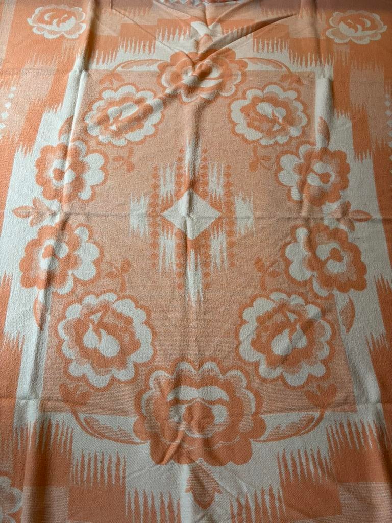 Mooi gedetailleerd groot zalmkleurig kleed (225x175cm), Ophalen of Verzenden