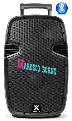 Mobiele Geluidsinstallatie, Karaoke, USB, Accu, 2xUHF micro, Vonyx, Nieuw, Info@marbeco.nl, Complete set