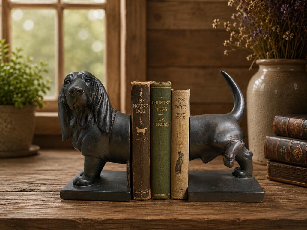 Boekensteun plassende teckel - Steun zwerfhonden Griekenland, Vintage, Zwart, Overige materialen, Nieuw