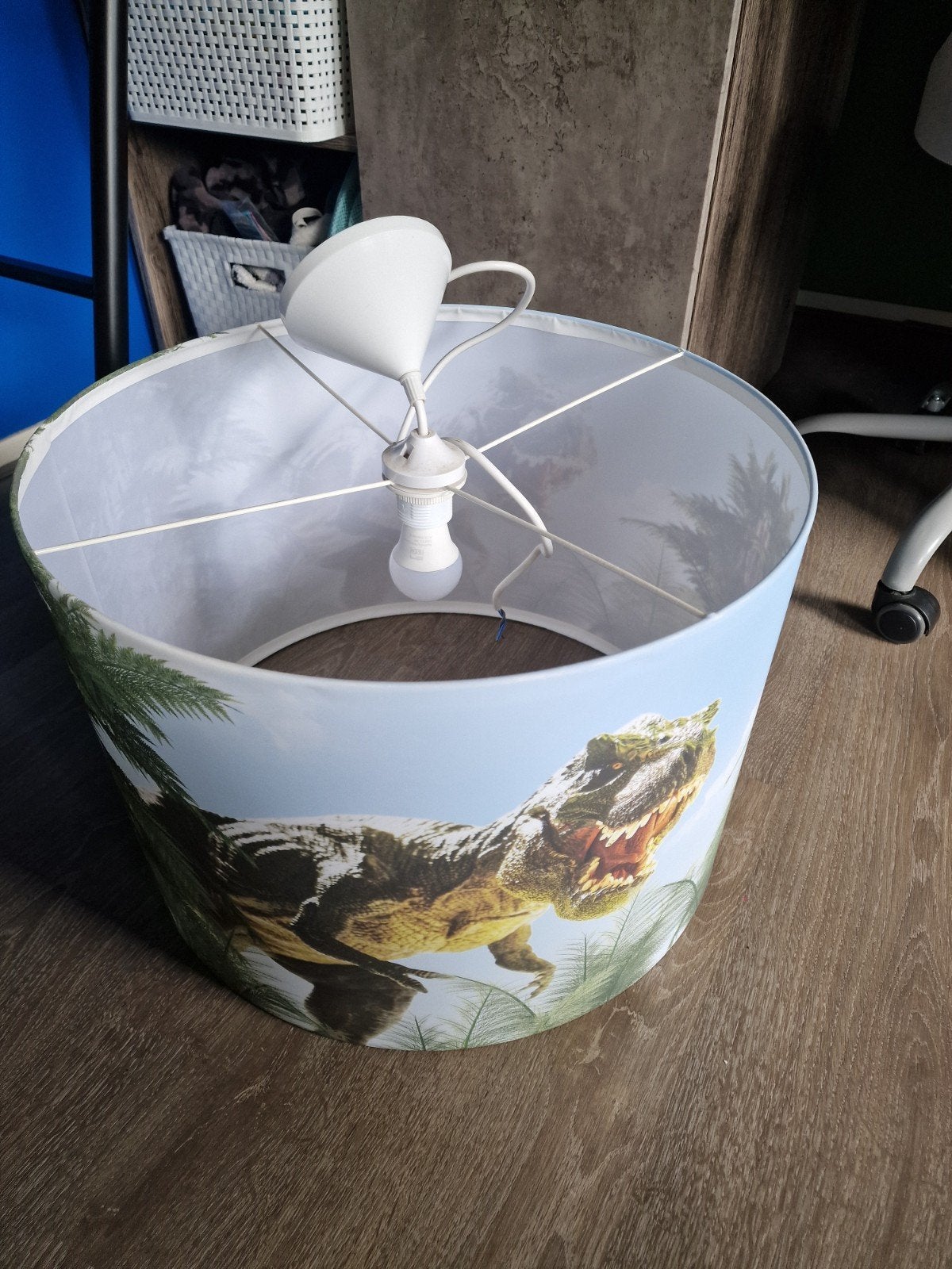 Hanglamp kinderkamer met dinosaurus print, Ophalen, Gebruikt, Ophangbaar, Overige merken