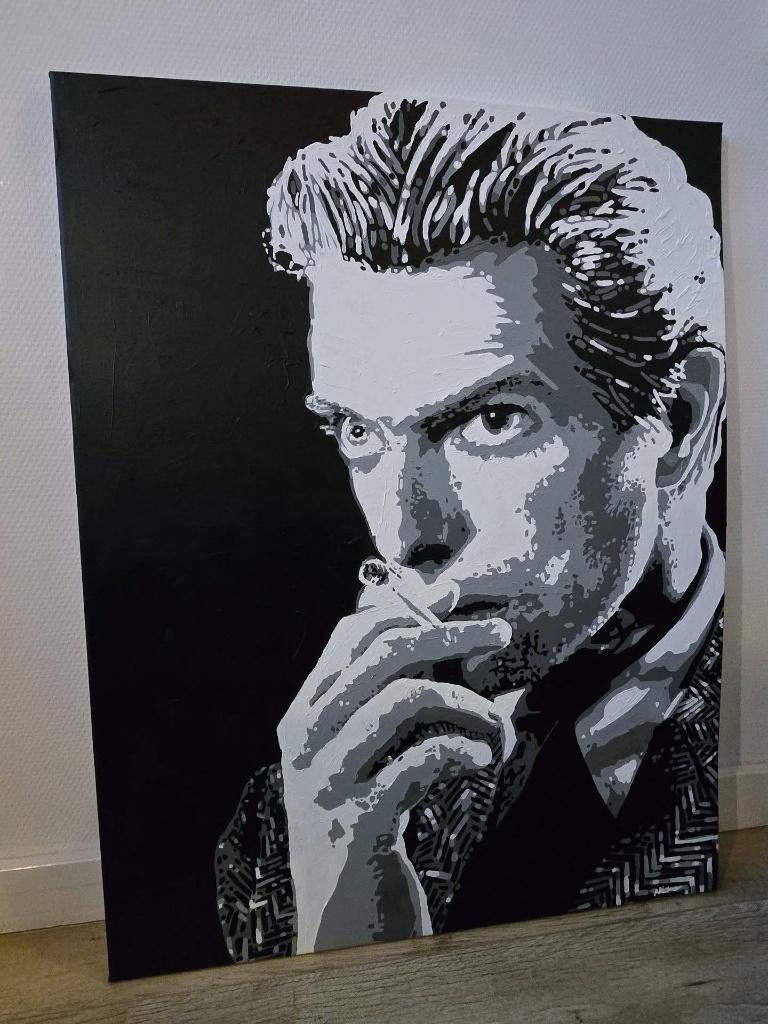 Schilderij David Bowie popart 70x90cm, Antiek en Kunst, Ophalen of Verzenden