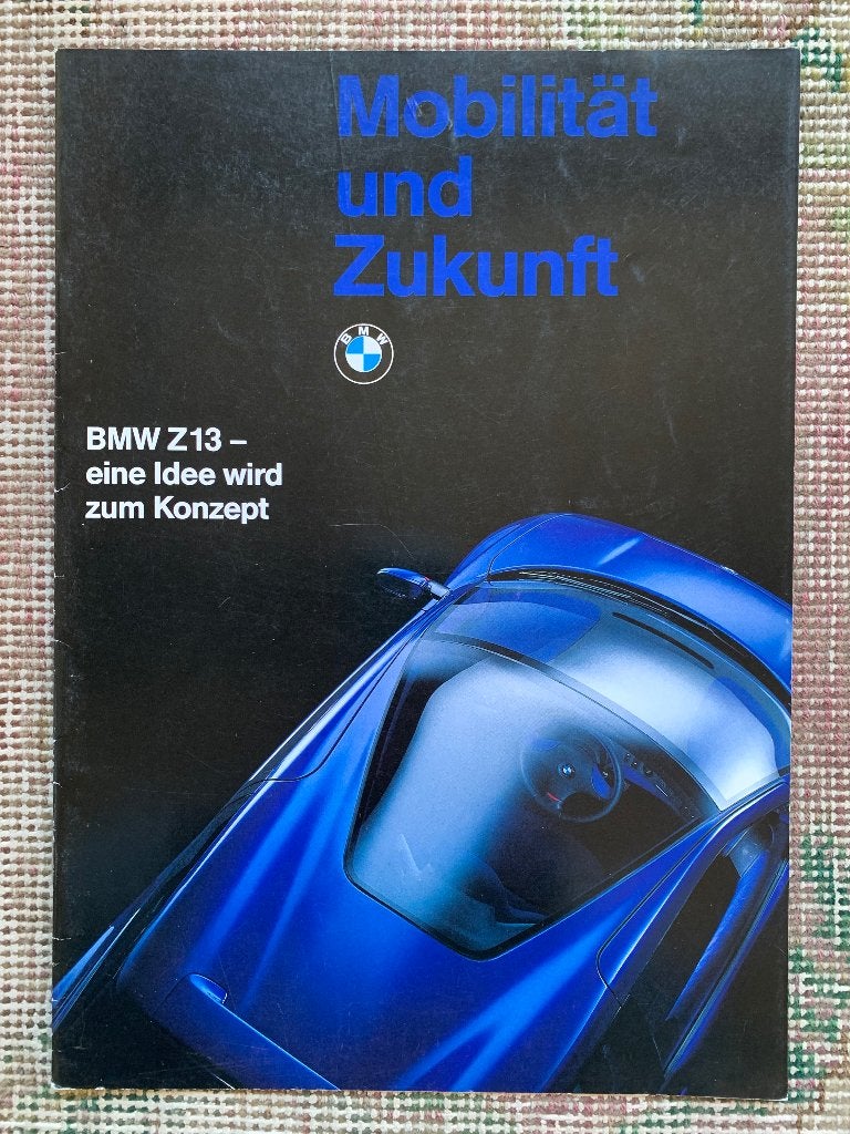 Folder brochure BMW Z13 conceptcar 1993 zgan, Ophalen of Verzenden, Zo goed als nieuw, BMW, BMW