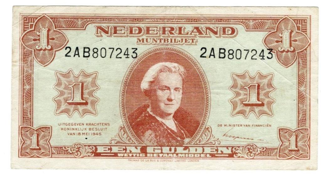 1 Gulden Wilhelmina, Postzegels en Munten, Bankbiljetten | Nederland, Verzenden, 1 gulden, Los biljet