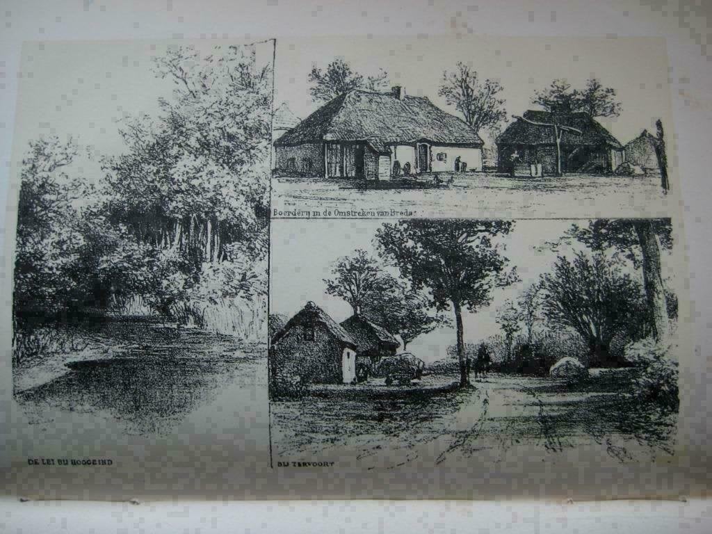 120 / Tervoort/ Hoogeind / Breda  Litho 1876, Antiek en Kunst, Ophalen of Verzenden