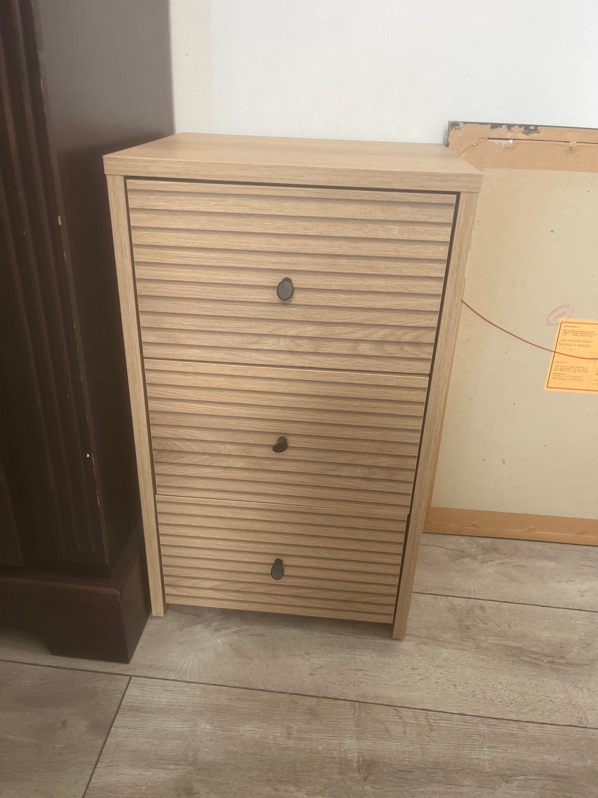 Houten ladekast met 3 laden - Zo goed als nieuw, Minder dan 50 cm, 100 tot 150 cm, Ophalen of Verzenden, Zo goed als nieuw