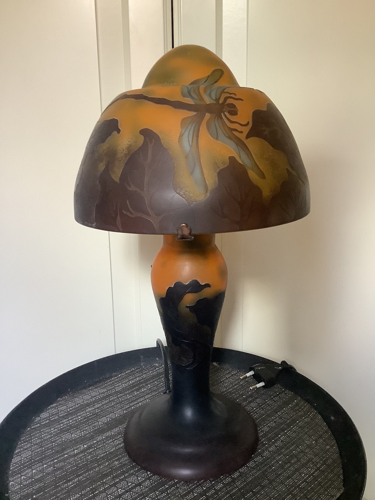 “ Galle “ lamp glazen tafellamp, Ophalen, Zo goed als nieuw, Glas, Minder dan 50 cm