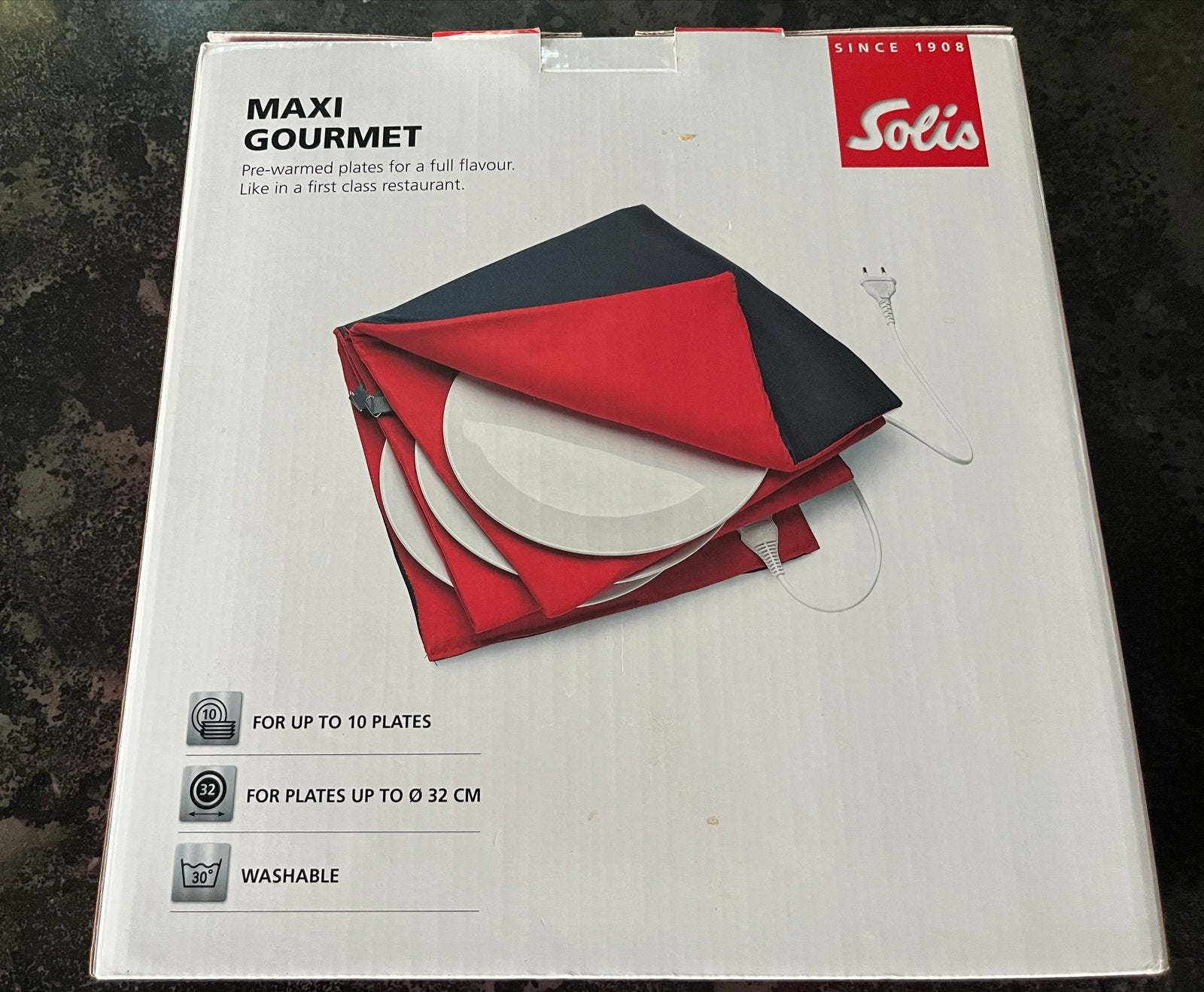 Solis Maxi Gourmet Bordenwarmer - Tot 10 borden, Ophalen, Overige typen, Zo goed als nieuw, Zwart