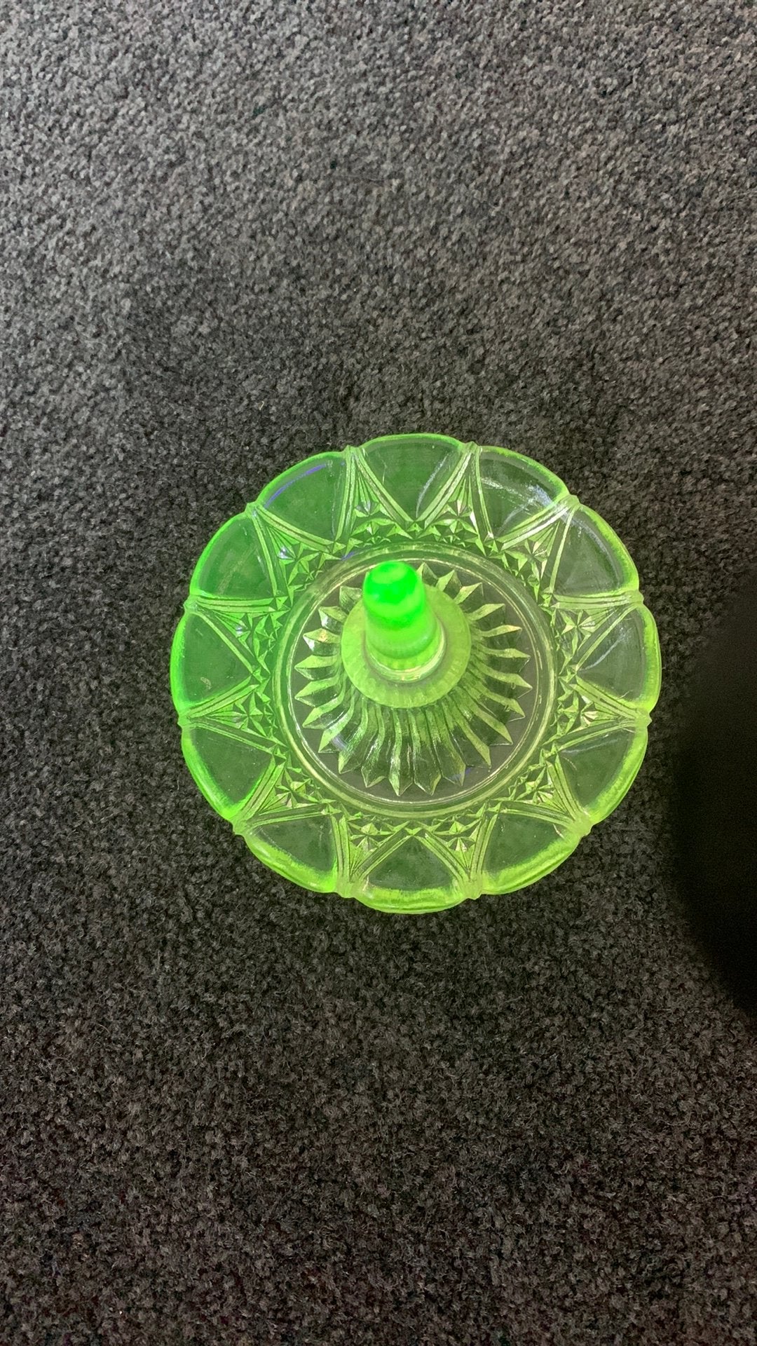Vintage Uranium Glazen ringen houder., Ophalen of Verzenden