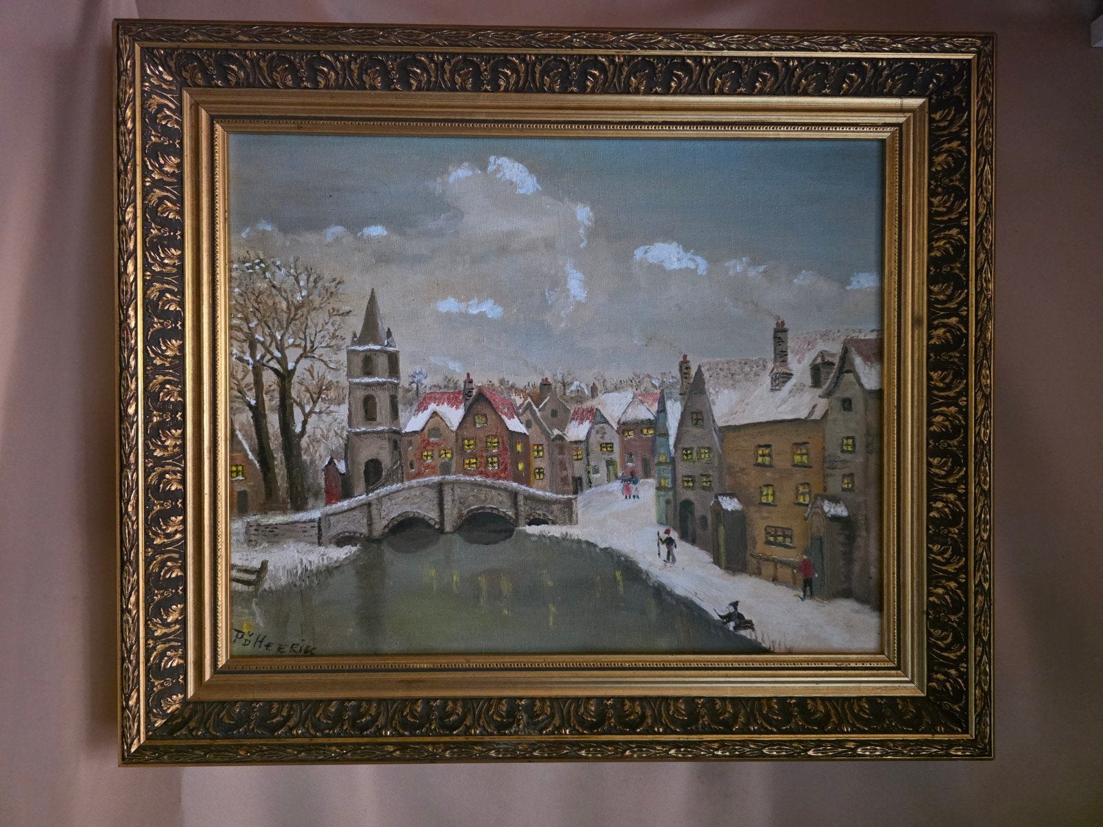 schilderij met houtenlijst, Ophalen of Verzenden, Bijzondere lijst