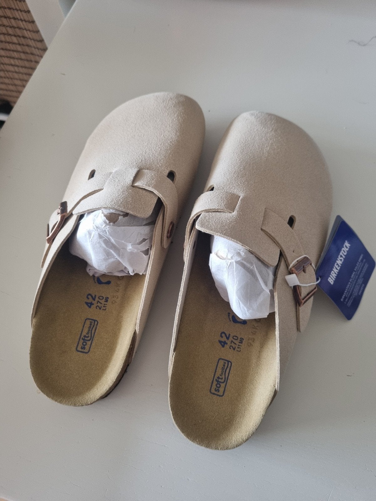 Nieuwe Birkenstock Boston Clogs - Maat 42 - Beige, Nieuw, Ophalen of Verzenden, Birkenstock, Instappers